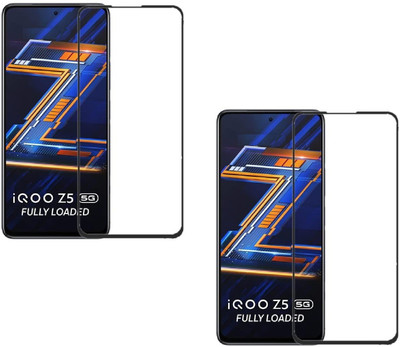 ISAAK Edge To Edge Tempered Glass for Vivo iQOO Z5 5G Edge to Edge, Full Glue, 11D Tempered Glass(Pack of 2)