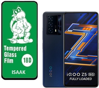 ISAAK Edge To Edge Tempered Glass for Vivo iQOO Z5 5G Edge to Edge, Full Glue, 18D Tempered Glass(Pack of 1)