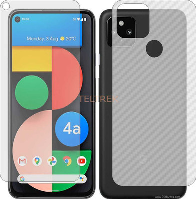 TELTREK Front and Back Screen Guard for GOOGLE PIXEL 4A 5G (Front Matte Finish & Back 3d Carbon Fiber)(Pack of 2)