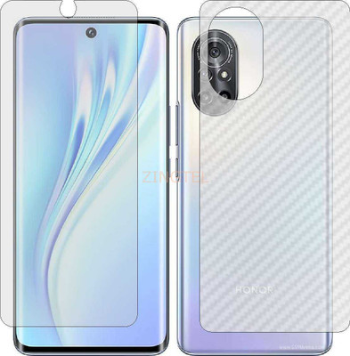 ZINGTEL Front and Back Screen Guard for HUAWEI HONOR V40 LITE (Front Matte Finish & Back 3d Carbon Fiber)(Pack of 2)