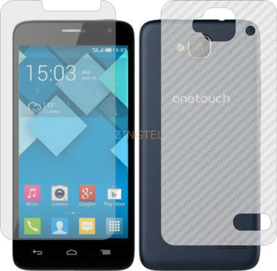 ZINGTEL Front and Back Screen Guard for ALCATEL ONETOUCH IDOL MINI 6012D (Front Matte & Back 3d Carbon Fiber)(Pack of 2)