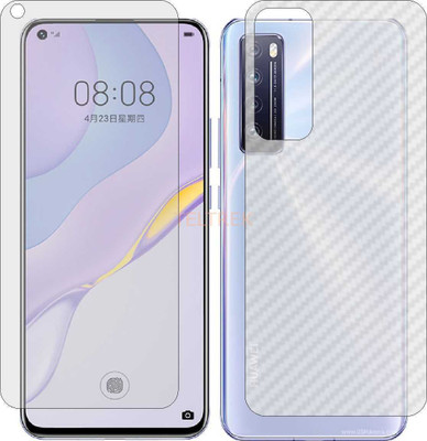TELTREK Front and Back Screen Guard for HUAWEI HONOR NOVA 7 5G (Front Matte Finish & Back 3d Carbon Fiber)(Pack of 2)