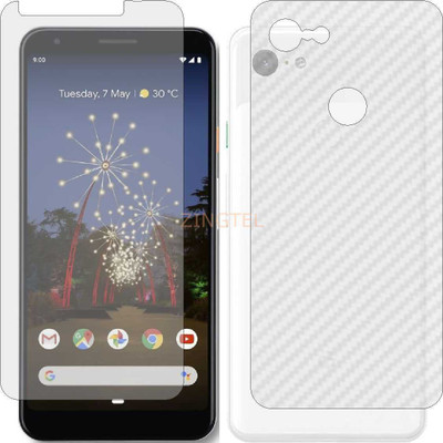 ZINGTEL Front and Back Screen Guard for GOOGLE PIXEL 3 LITE XL (Front Matte Finish & Back 3d Carbon Fiber)(Pack of 2)
