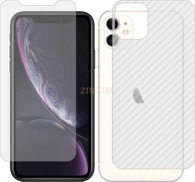 ZINGTEL Front and Back Screen Guard for APPLE IPHONE 11 (Front Matte Finish & Back 3d Carbon Fiber)(Pack of 2)