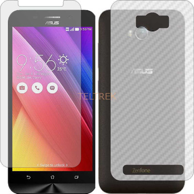 TELTREK Front and Back Screen Guard for ASUS ZENFONE MAX ZC550KL (Front Matte Finish & Back 3d Carbon Fiber)(Pack of 2)