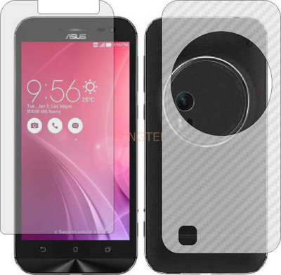 ZINGTEL Front and Back Screen Guard for ASUS ZENFONE ZOOM ZX551ML 1B056IN (Front Matte Finish & Back 3d Carbon Fiber)(Pack of 2)
