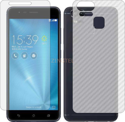 ZINGTEL Front and Back Screen Guard for ASUS ZENFONE ZOOM S (Front Matte Finish & Back 3d Carbon Fiber)(Pack of 2)