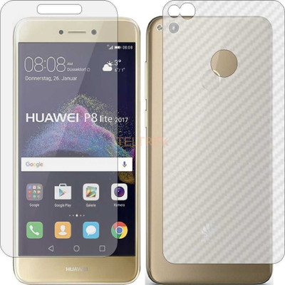 TELTREK Front and Back Screen Guard for HUAWEI P8 LITE 2017 (Front Matte Finish & Back 3d Carbon Fiber)(Pack of 2)