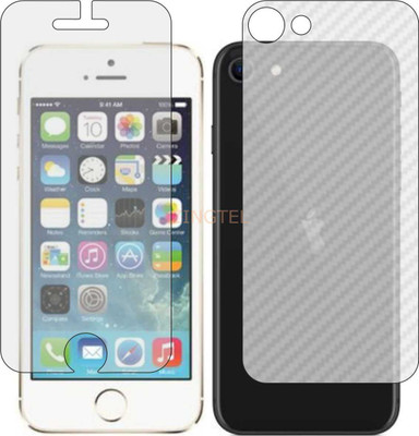 ZINGTEL Front and Back Screen Guard for APPLE IPHONE SE (Front Matte Finish & Back 3d Carbon Fiber)(Pack of 2)