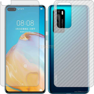 ZINGTEL Front and Back Screen Guard for HUAWEI HONOR P40 4G (Front Matte Finish & Back 3d Carbon Fiber)(Pack of 2)