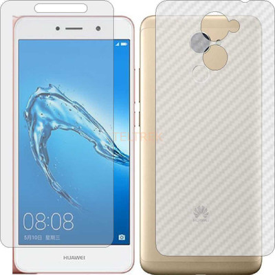 TELTREK Front and Back Screen Guard for HUAWEI HONOR Y7 PRIME (Front Matte Finish & Back 3d Carbon Fiber)(Pack of 2)