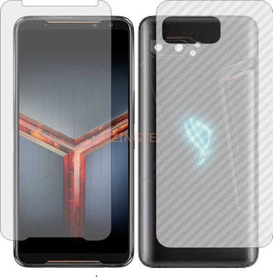ZINGTEL Front and Back Screen Guard for ASUS ROG PHONE II ZS660KL (Front Matte Finish & Back 3d Carbon Fiber)(Pack of 2)