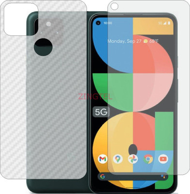 ZINGTEL Front and Back Screen Guard for GOOGLE PIXEL 5A5G (Front Matte Finish & Back 3d Carbon Fiber)(Pack of 2)