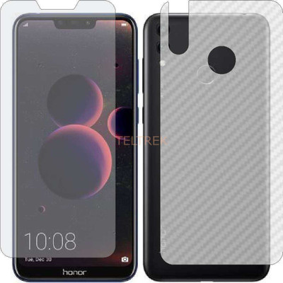 TELTREK Front and Back Screen Guard for HUAWEI HONOR 8C (Front Matte Finish & Back 3d Carbon Fiber)(Pack of 2)