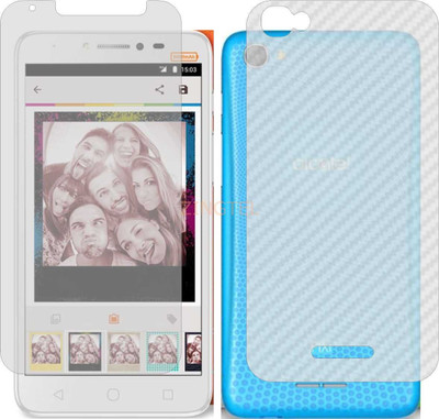 ZINGTEL Front and Back Screen Guard for ALCATEL PIXI 4 PLUS POWER (Front Matte Finish & Back 3d Carbon Fiber)(Pack of 2)