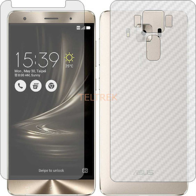 TELTREK Front and Back Screen Guard for ASUS ZENFONE 3 DELUXE (Front Matte Finish & Back 3d Carbon Fiber)(Pack of 2)