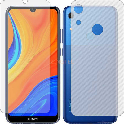 ZINGTEL Front and Back Screen Guard for HONOR Y6S 2019 (Front Matte Finish & Back 3d Carbon Fiber)(Pack of 2)