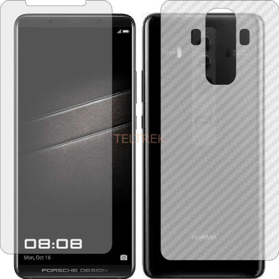 TELTREK Front and Back Screen Guard for HUAWEI HONOR MATE 10 PORSCHE DESI (Front Matte Finish & Back 3d Carbon Fiber)(Pack of 2)