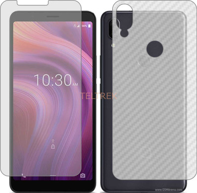 TELTREK Front and Back Screen Guard for ALCATEL 3V 2019 (Front Matte Finish & Back 3d Carbon Fiber)(Pack of 2)