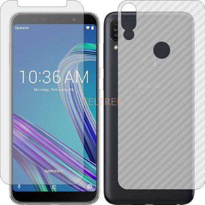 TELTREK Front and Back Screen Guard for ASUS ZENFONE MAX PRO M1 (Front Matte Finish & Back 3d Carbon Fiber)(Pack of 2)