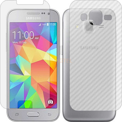ZINGTEL Front and Back Screen Guard for SAMSUNG GALAXY CORE PRIME (Front Matte Finish & Back 3d Carbon Fiber)(Pack of 2)