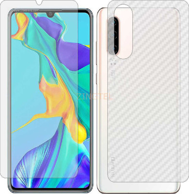 ZINGTEL Front and Back Screen Guard for HUAWEI HONOR P30 (Front Matte Finish & Back 3d Carbon Fiber)(Pack of 2)