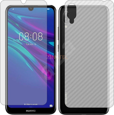 ZINGTEL Front and Back Screen Guard for HUAWEI Y6 2019 (Front Matte Finish & Back 3d Carbon Fiber)(Pack of 2)