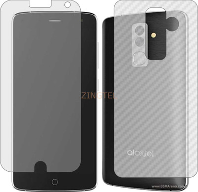 ZINGTEL Front and Back Screen Guard for ALCATEL FLASH (Front Matte & Back 3d Carbon Fiber)(Pack of 2)