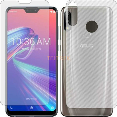 TELTREK Front and Back Screen Guard for ASUS ZENFONE MAX PRO M2 (Front Matte Finish & Back 3d Carbon Fiber)(Pack of 2)
