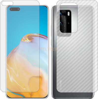TELTREK Front and Back Screen Guard for HONOR P40 PRO (Front Matte Finish & Back 3d Carbon Fiber)(Pack of 2)