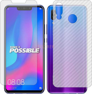 TELTREK Front and Back Screen Guard for HUAWEI HONOR NOVA 3 (Front Matte Finish & Back 3d Carbon Fiber)(Pack of 2)