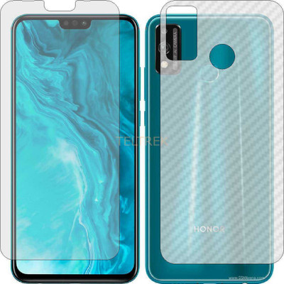 TELTREK Front and Back Screen Guard for HONOR 9X LITE (Front Matte Finish & Back 3d Carbon Fiber)(Pack of 2)