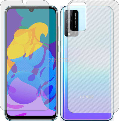 ZINGTEL Front and Back Screen Guard for HUAWEI PLAY 4T PRO (Front Matte Finish & Back 3d Carbon Fiber)(Pack of 2)