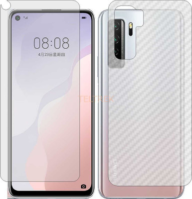 TELTREK Front and Back Screen Guard for HUAWEI HONOR NOVA 7 SE (Front Matte Finish & Back 3d Carbon Fiber)(Pack of 2)