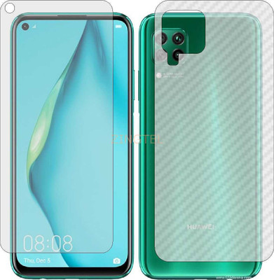 ZINGTEL Front and Back Screen Guard for HUAWEI HONOR P40 LITE (Front Matte Finish & Back 3d Carbon Fiber)(Pack of 2)