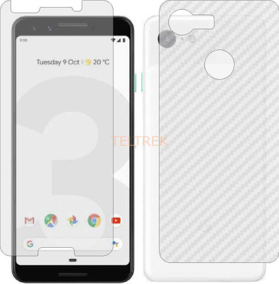 TELTREK Front and Back Screen Guard for GOOGLE PIXEL 3 (Front Matte Finish & Back 3d Carbon Fiber)(Pack of 2)