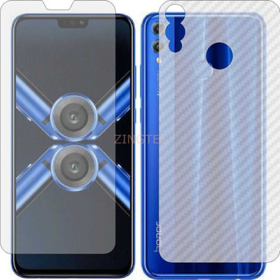 ZINGTEL Front and Back Screen Guard for HONOR 8X (Front Matte Finish & Back 3d Carbon Fiber)(Pack of 2)