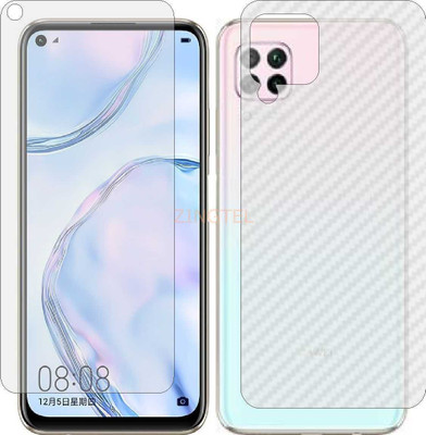 ZINGTEL Front and Back Screen Guard for HUAWEI NOVA 6 SE (Front Matte & Back 3d Carbon Fiber)(Pack of 2)