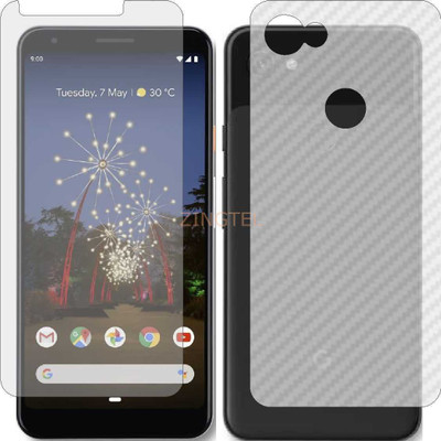ZINGTEL Front and Back Screen Guard for GOOGLE PIXEL 3A XL (Front Matte & Back 3d Carbon Fiber)(Pack of 2)