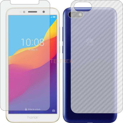 TELTREK Front and Back Screen Guard for HUAWEI Y5 2018 (Front Matte Finish & Back 3d Carbon Fiber)(Pack of 2)