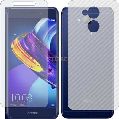 TELTREK Front and Back Screen Guard for HUAWEI HONOR V9 PLAY (Front Matte Finish & Back 3d Carbon Fiber)(Pack of 2)