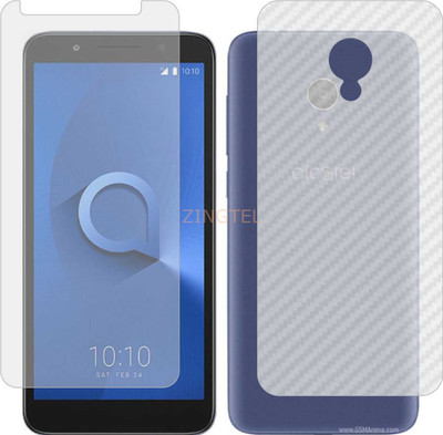 ZINGTEL Front and Back Screen Guard for ALCATEL 1X (Front Matte Finish & Back 3d Carbon Fiber)(Pack of 2)