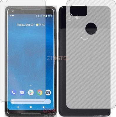 ZINGTEL Front and Back Screen Guard for GOOGLE PIXEL 2XL (Front Matte Finish & Back 3d Carbon Fiber)(Pack of 2)