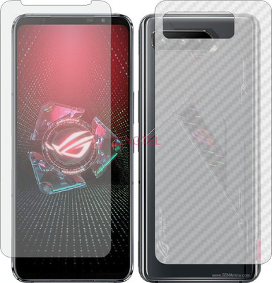 ZINGTEL Front and Back Screen Guard for ASUS ROG PHONE 5 S (Front Matte Finish & Back 3d Carbon Fiber)(Pack of 2)