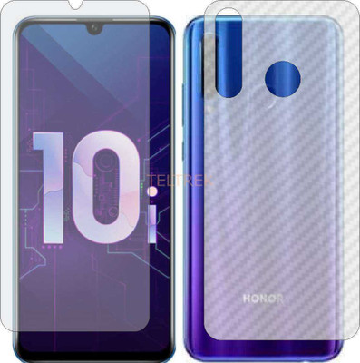 TELTREK Front and Back Screen Guard for HUAWEI HONOR 10I (Front Matte Finish & Back 3d Carbon Fiber)(Pack of 2)