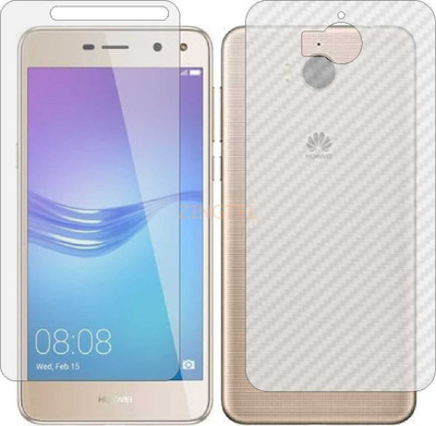 ZINGTEL Front and Back Screen Guard for HUAWEI HONOR Y5 2017 (Front Matte Finish & Back 3d Carbon Fiber)(Pack of 2)