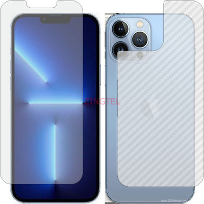 ZINGTEL Front and Back Screen Guard for APPLE IPHONE 13 PRO MAX (Front Matte Finish & Back 3d Carbon Fiber)(Pack of 2)