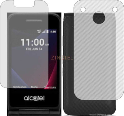 ZINGTEL Front and Back Screen Guard for ALCATEL GO FLIP V (Front Matte Finish & Back 3d Carbon Fiber)(Pack of 2)