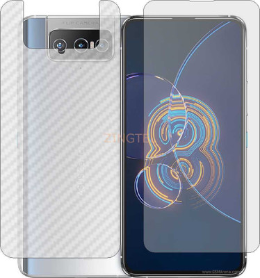 ZINGTEL Front and Back Screen Guard for ASUS ZENFONE 8 FLIP (Front Matte Finish & Back 3d Carbon Fiber)(Pack of 2)