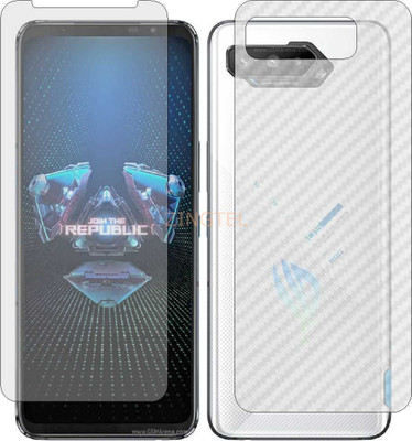 ZINGTEL Front and Back Screen Guard for ASUS ROG PHONE 5 ULTIMATE (Front Matte Finish & Back 3d Carbon Fiber)(Pack of 2)